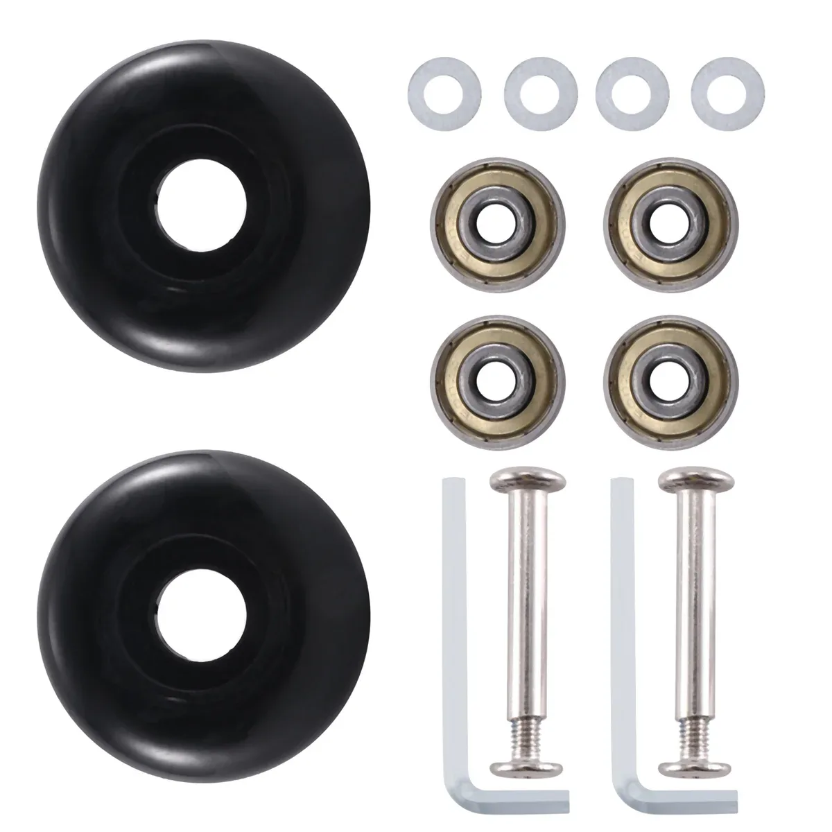 abqr 50 x 22 mm lot de 2 roues de rechange pour valise à bagages, roulettes pivotantes en pu, kits de réparation de roulements e