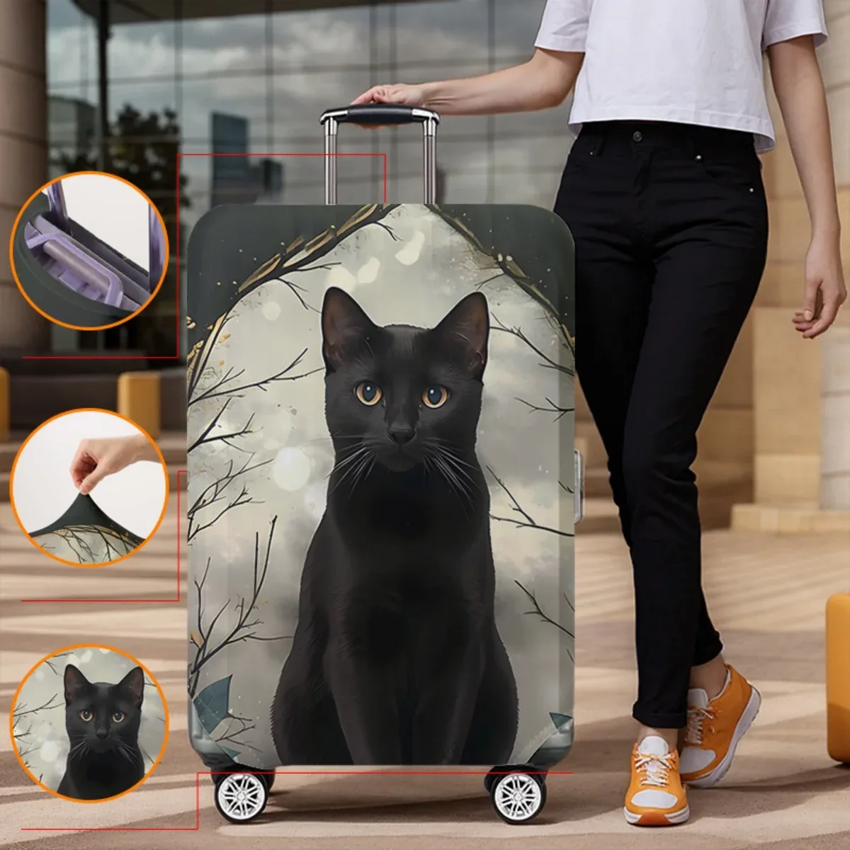 Housse de protection pour bagages avec imprimé de dessin animé