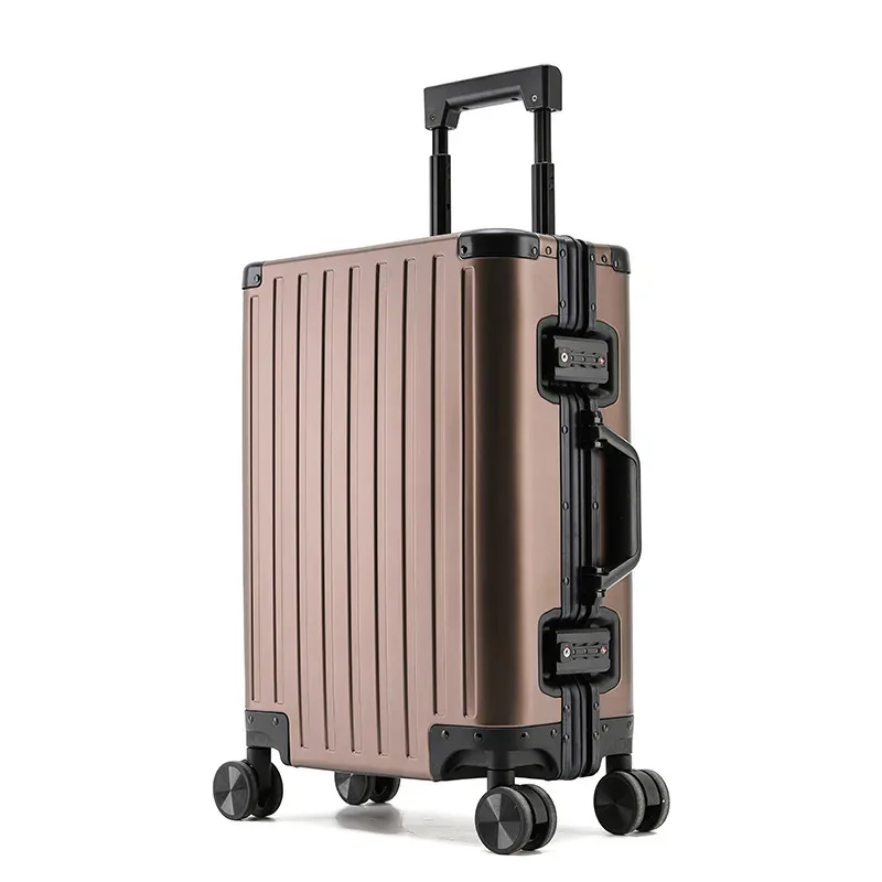 valise en alliage d'aluminium et de magnésium pour hommes et femmes, étui à roulettes expressément encadré en aluminium, voyage d'embarquement en métal, 24 po, 20 po