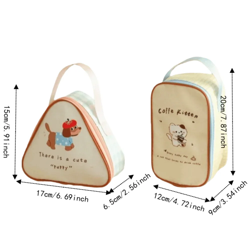sac isotherme pour petit-déjeuner en tissu oxford, avec feuille d'aluminium épaissie, imprimé animal, sac fourre-tout thermique pour aliments, imprimé dessin animé, à porter à la main