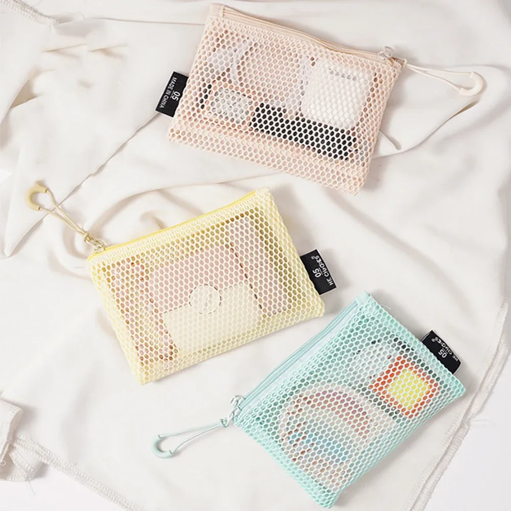 pochette en maille pour sac à main, trousse de maquillage avec fermeture éclair, pochette de rangement pour cosmétiques, pour le quotidien ou les voyages, pour ranger les petits objets, 4 pièces