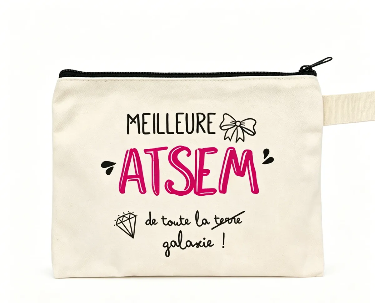 sac cosmétique au design atsem inspiré de l'école française - portefeuille durable en polyester avec pochette inspirée de l'école française