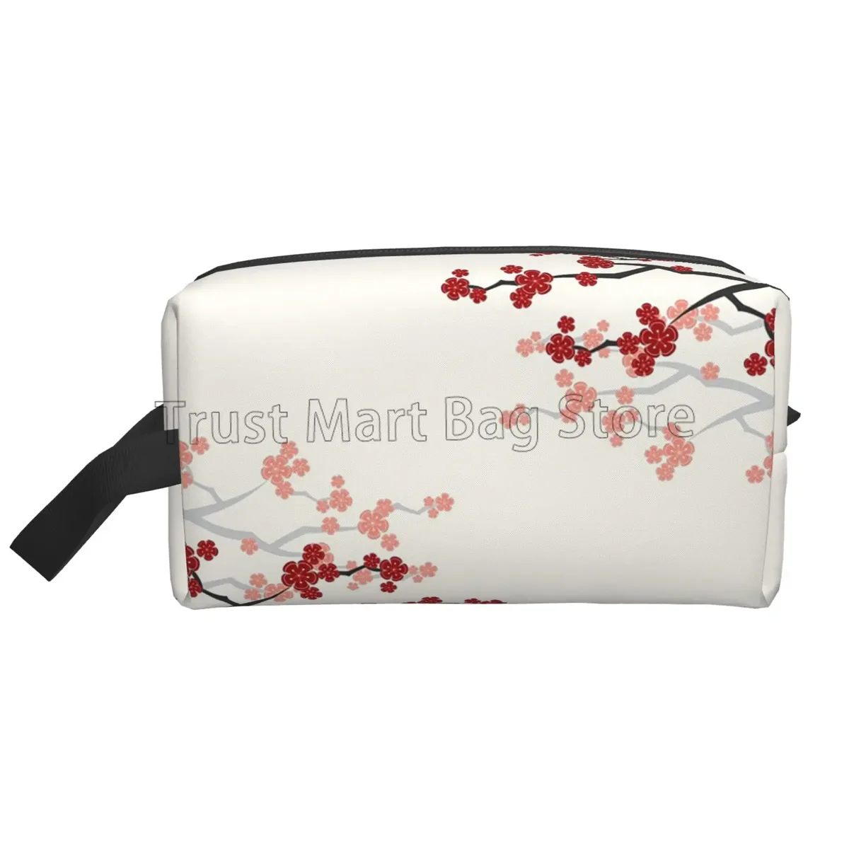 sacs à cosmétiques japonais sakura imprimés fleurs de cerisier pour femmes, pochette de toilette de voyage à fermeture éclair, grand sac de maquillage résistant à l'eau, cadeau