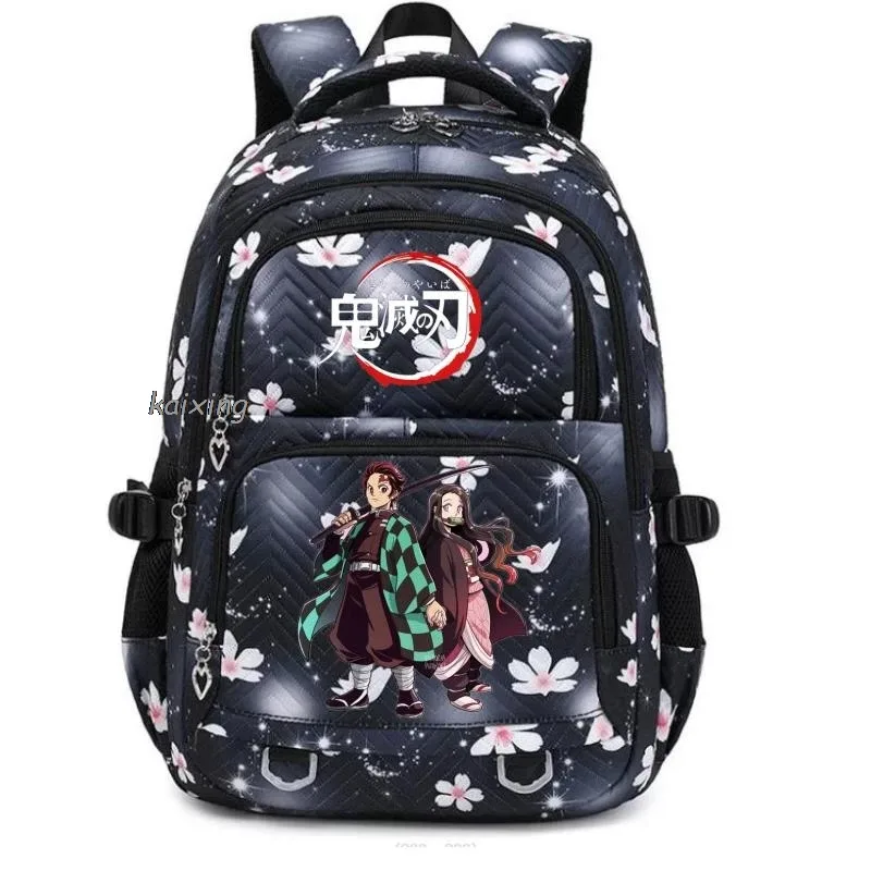 sac à dos décontracté imprimé demon slayer nezuko kamado, tendance, pour étudiants (collège, lycée), garçons, filles, sac de voyage pour ordinateur portable, pour femmes, idéal pour l'extérieur