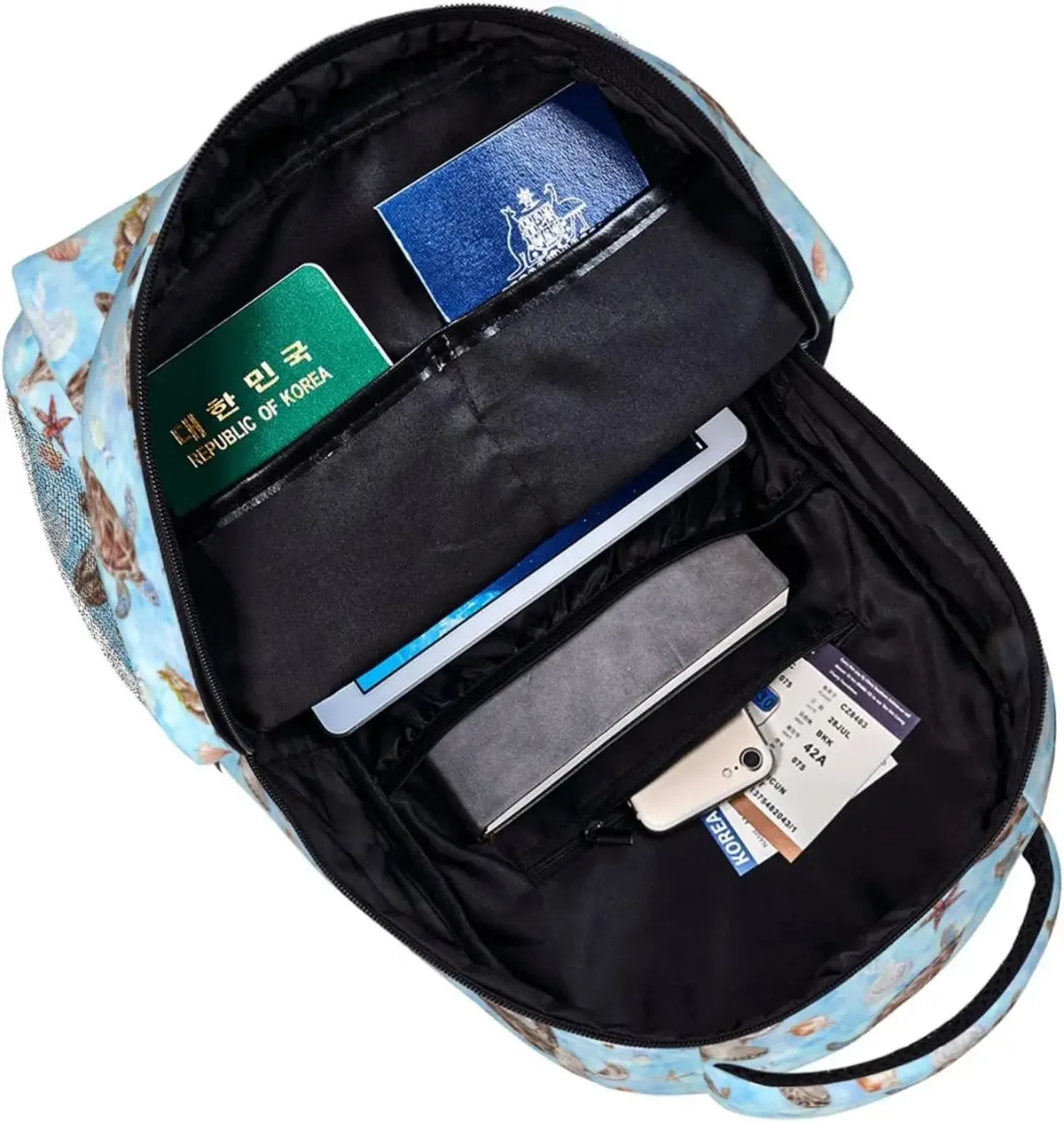 sac à dos pour ordinateur portable léger pour hommes et femmes, tortue de mer, étoile de mer, coquille de méduse, cartable universitaire, sac à dos décontracté, sac de voyage