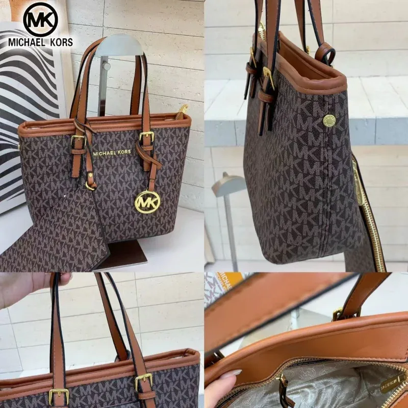 sac à bandoulière décontracté et tendance pour femmes michael kors, sac fourre-tout multifonctionnel classique mk pour les vacances, les voyages et les trajets quotidiens.