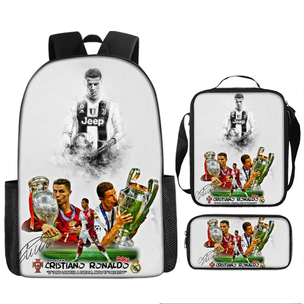 sac à dos d'école r-ronaldos pour enfants, sacs à bandoulière, sac à crayons-cr 7, sac à livres léger et décontracté pour garçons et filles, meilleur cadeau