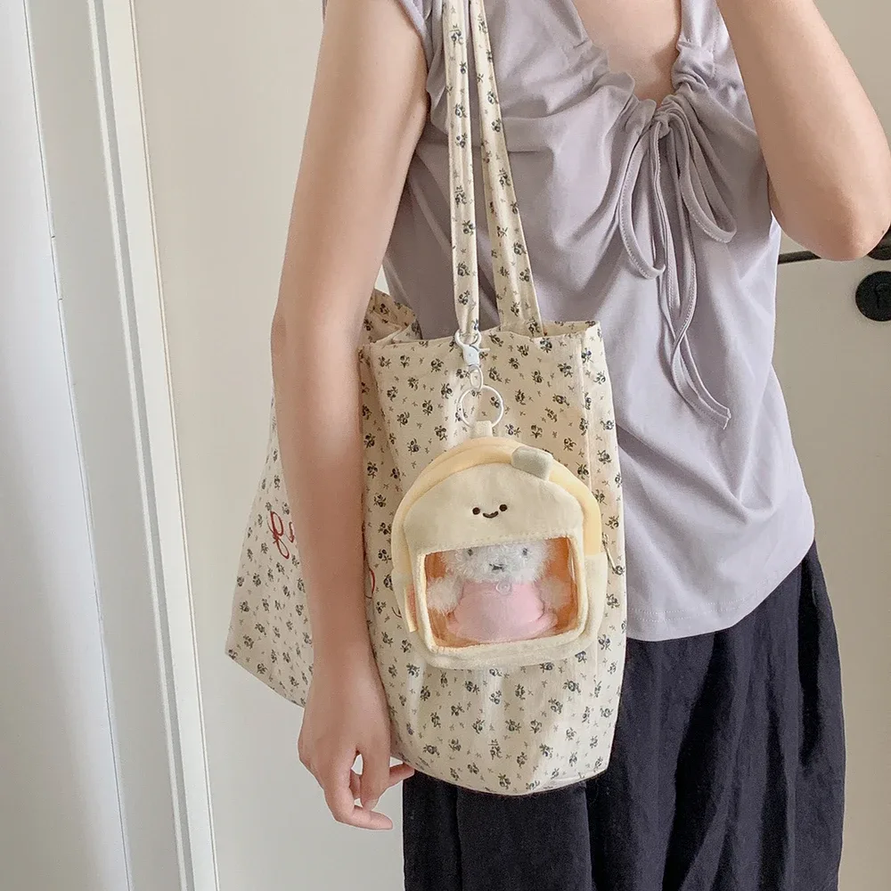 sac de rangement transparent pour poupées, modèle maison de dessin animé mignon, sac bandoulière tendance pour filles, accessoire de décoration, sac de présentation pour pendentifs, cadeaux