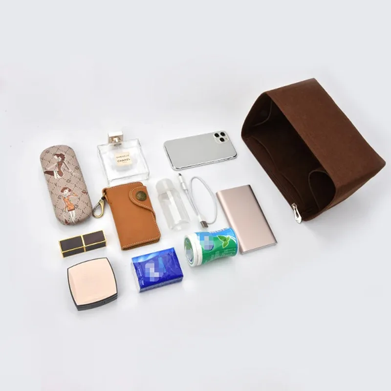 sac à main en feutre pour insertion de gril, sacoche pour cosmétiques portables, accessoire de voyage, 25, 30, 35