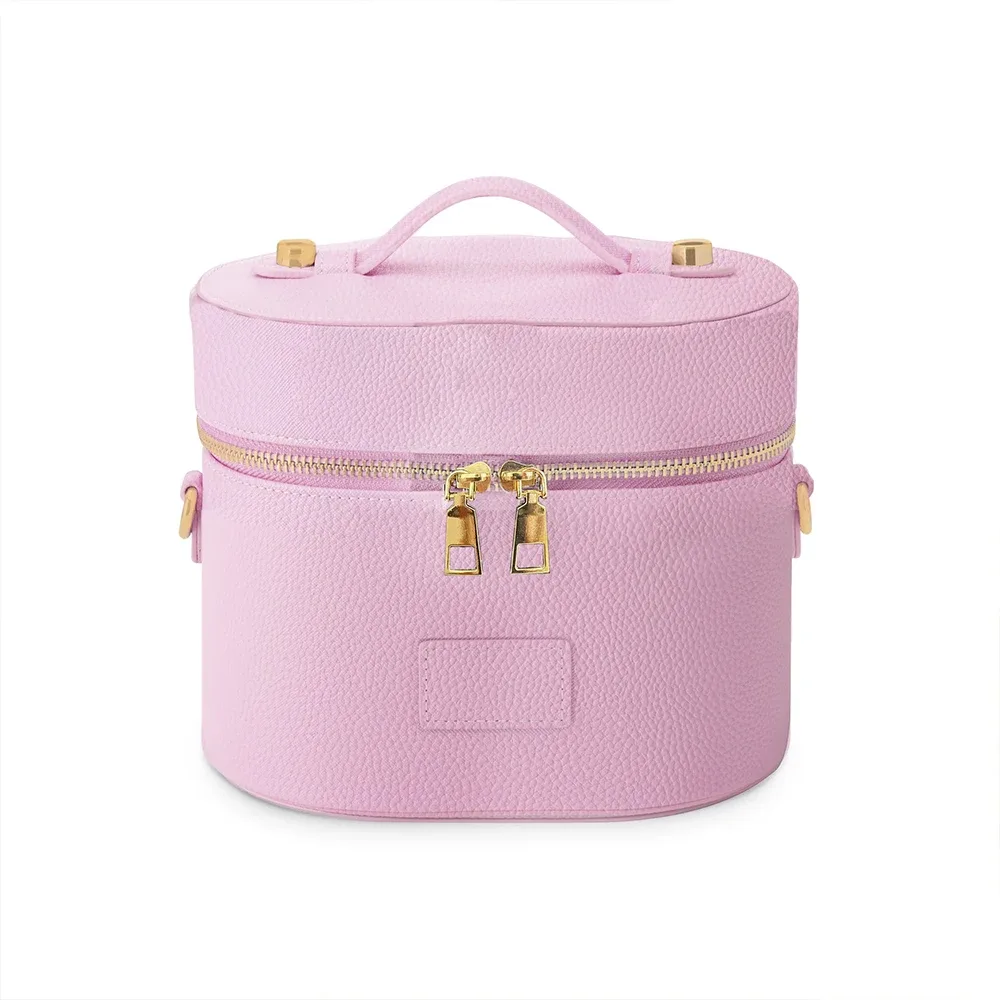 pochette cosmétique en cuir pu personnalisable : simple, portable, bandoulière, à main, grande capacité pour les voyages