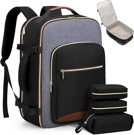 lot de 4 sacs à dos de voyage 40l pour femmes, grand sac à dos cabine pour avions, sac de voyage pour effets personnels, sac de voyage étanche, essentiel de voyage