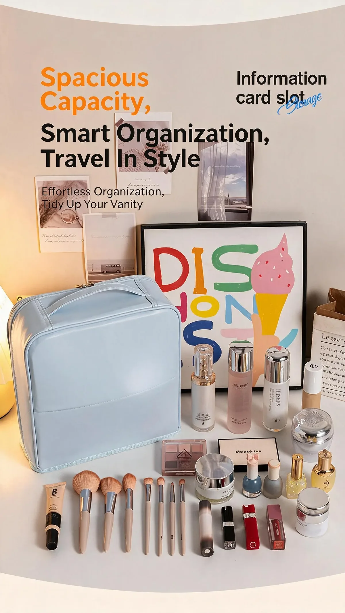 trousse de maquillage portable, sac de voyage suspendable, imperméable, pliable, trousse de toilette de voyage verticale, sac de rangement domestique