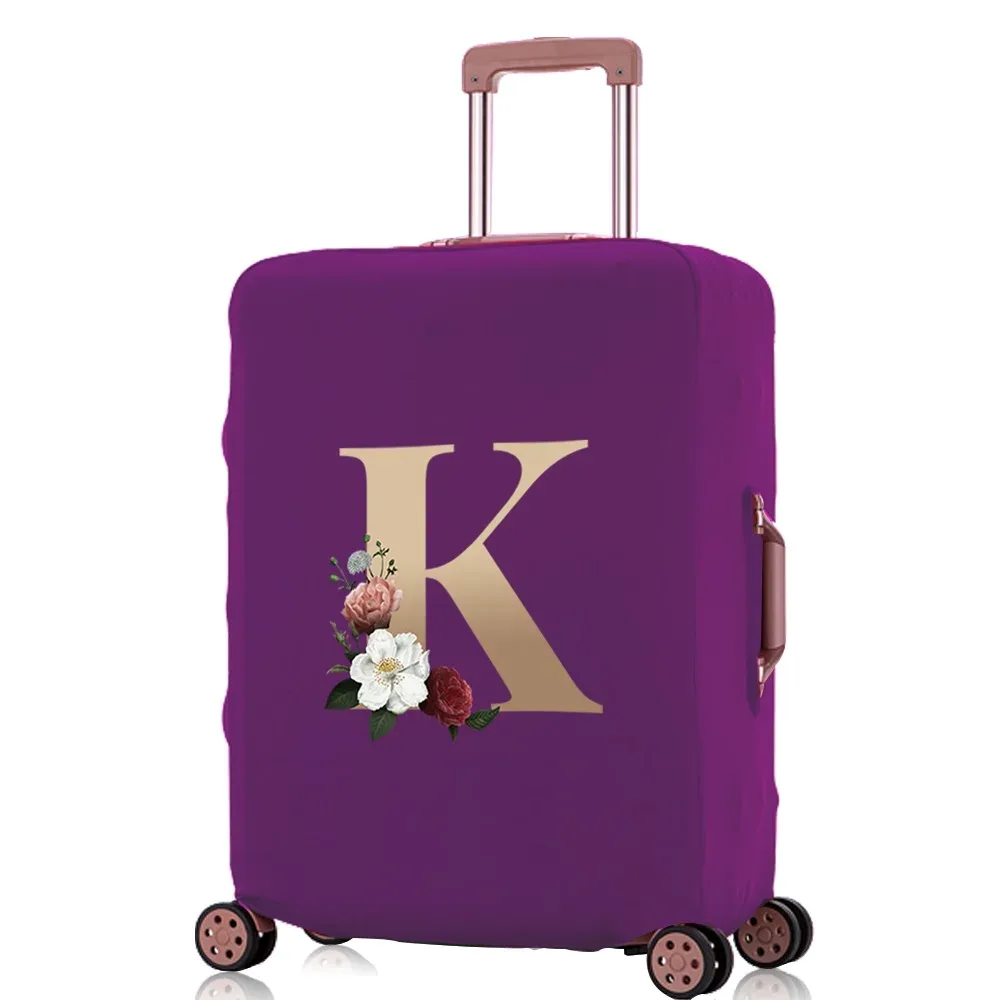 juste de protection élastique pour bagages, housses anti-poussière, motif lettre dorée, valise trolley, sac de voyage, 18-32