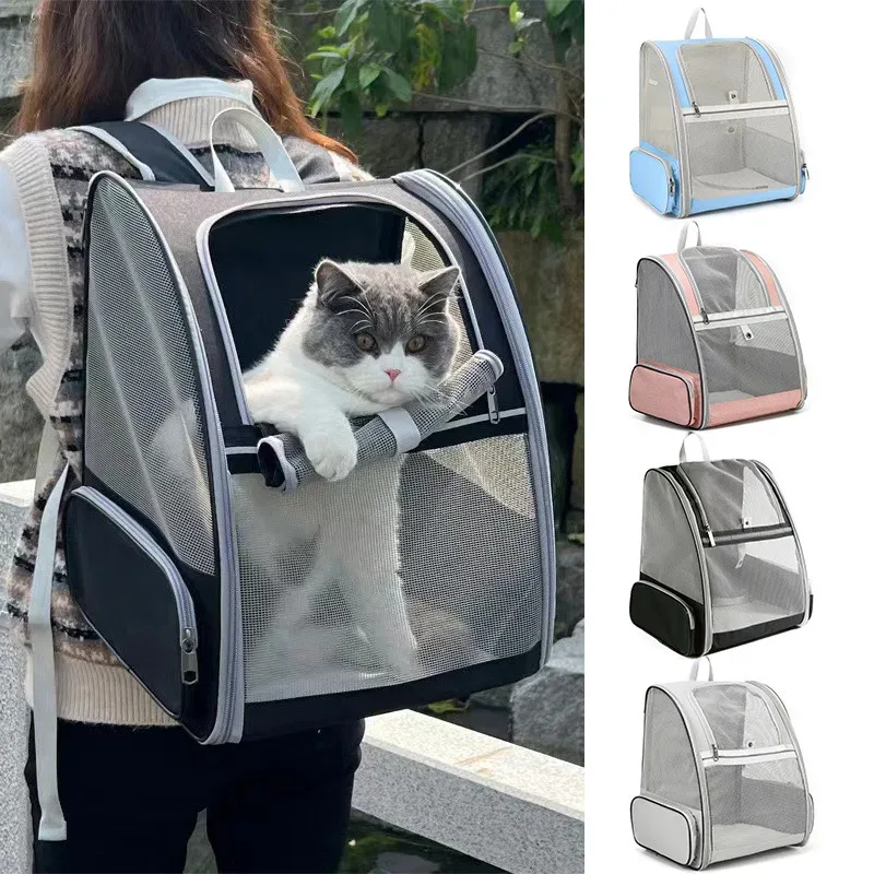 Sac à dos de transport pour animaux de compagnie, pour petits chats et chiens, chiots, caractéristiques de sécurité et coussin arrière, sac de transport pour les déplacements, fermetures éclair de sécurité