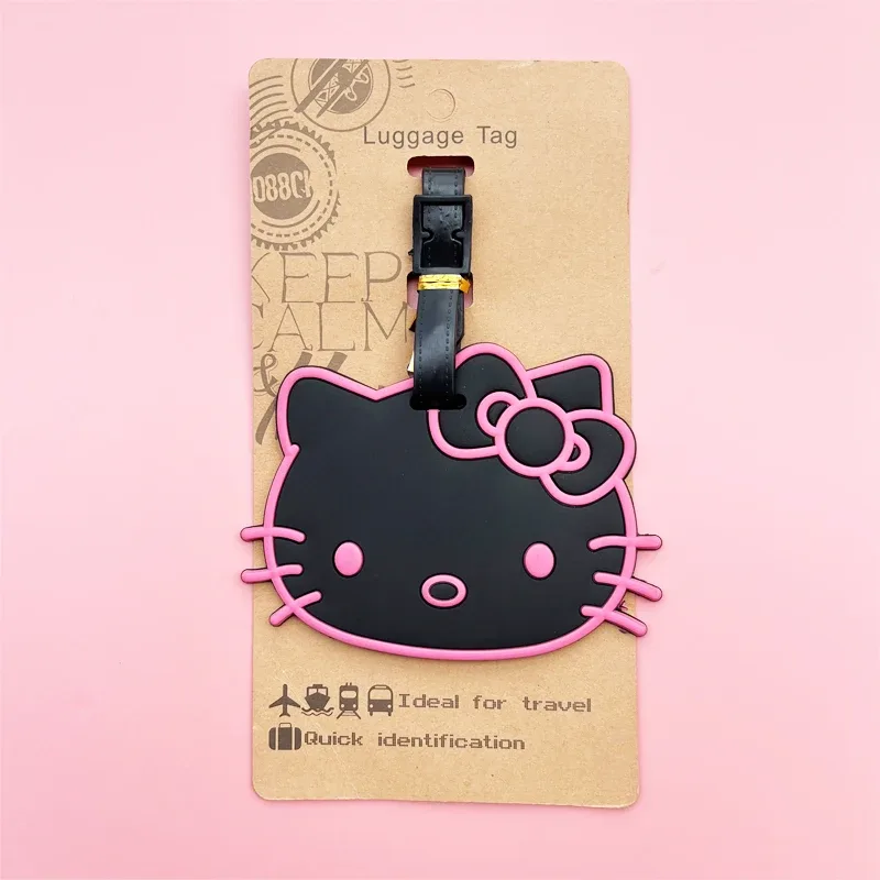 étiquette de bagage hello kitty, étiquette de bagage kuromi mignonne, valise de dessin animé, porte-adresse d'identification, bagages d'embarquement portables