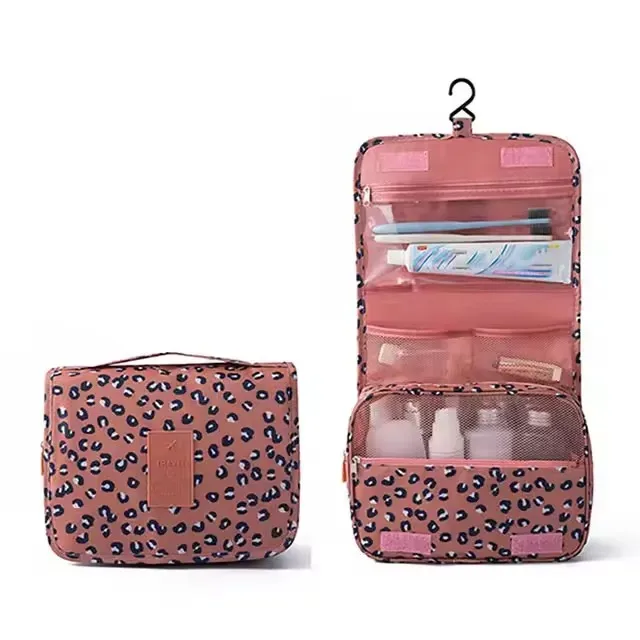 sac de toilette portable imperméable avec crochet, organiseur de maquillage multifonctionnel pour femmes, idéal pour les voyages