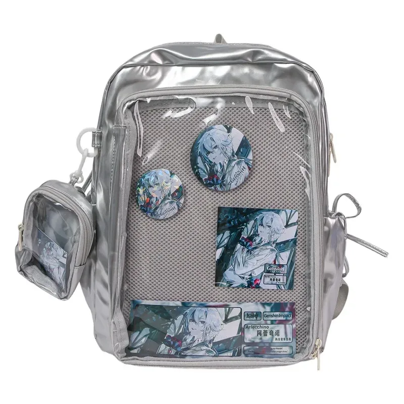 nouveau grande capacité pu étudiants bricolage anime badge ulzzang ita sacs y2k esthétique femmes sacs à dos individualité mochilas para mujer
