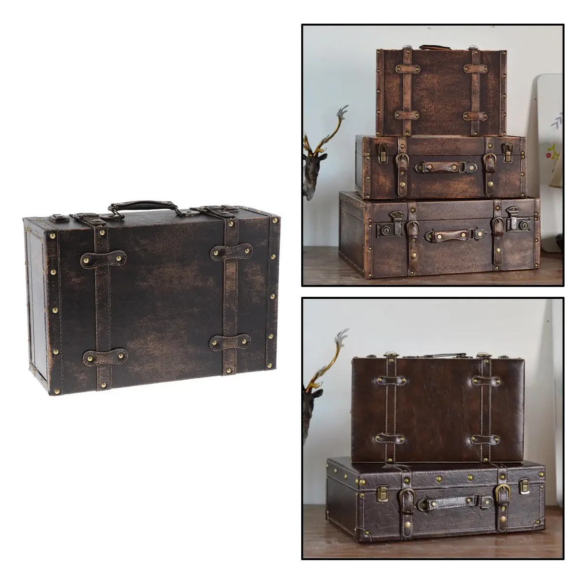 valise rétro en bois leatner, valise à bagages de style britannique, accessoires de photographie
