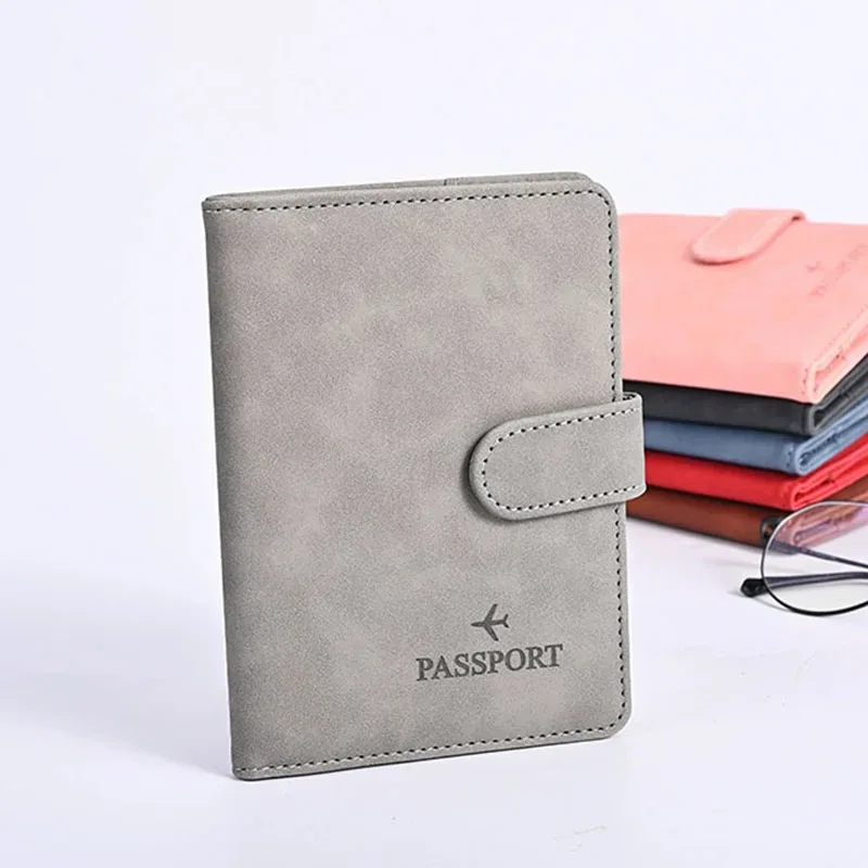 étui porte-passeport en cuir étanche avec porte-cartes de crédit, housse de voyage mignonne pour femme/homme avec boucle