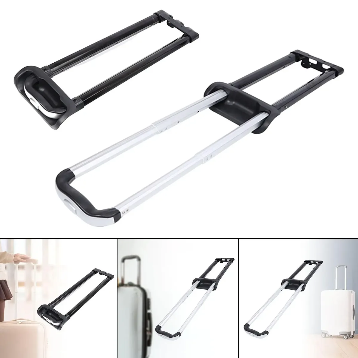poignée de remplacement de refroidisseur pliante, tige de traction de pièces, robuste et réglable pour fixation rétractable et mécanisme d'attache de sécurité, chariot à main, valise seau à glace