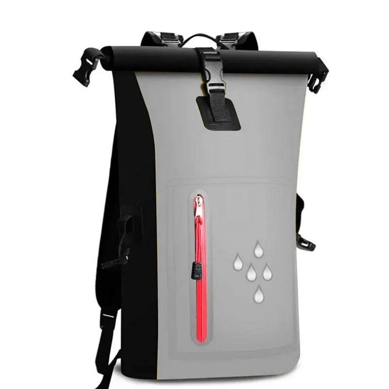sac à dos étanche avec fermeture à roulettes robuste, sac de natation avec poche frontale à fermeture éclair pour kayak, camping, pêche, voyage mochila