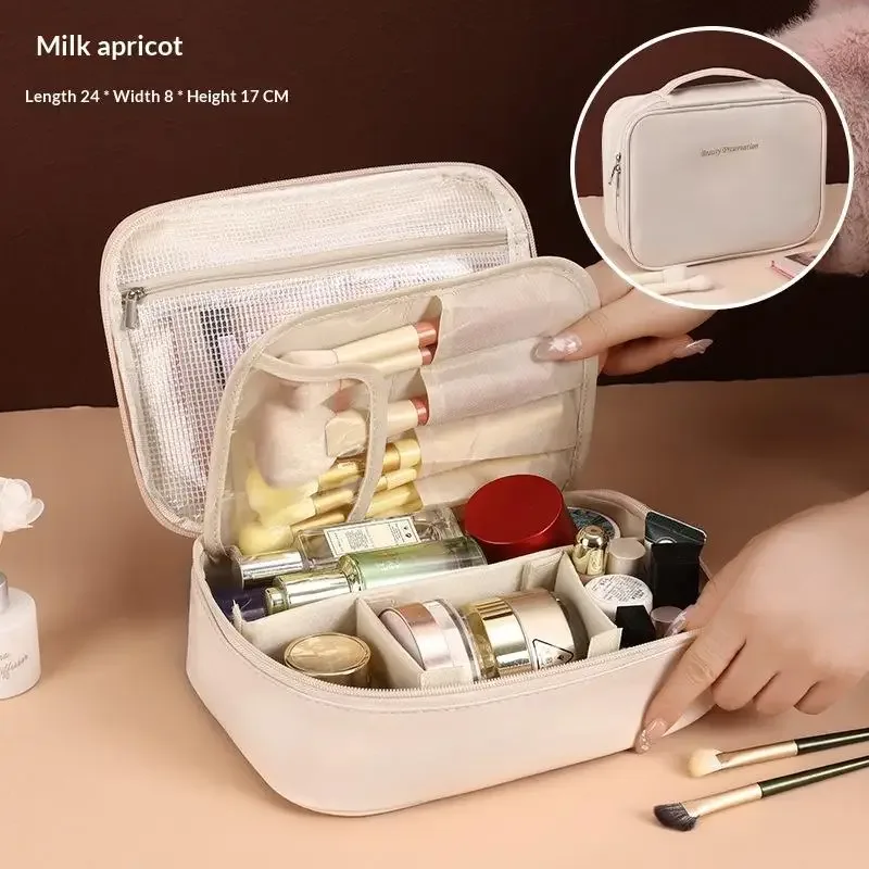 sac à cosmétiques pour femmes, trousse de maquillage à double couche, grande capacité, organiseur de cosmétiques de luxe, essentiels de voyage, sac à cosmétiques pour femmes