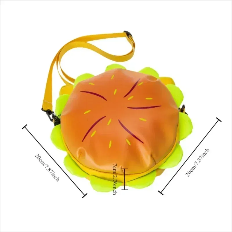 pu élégant hamburger sac à dos ordinateur portable stockage fermeture éclair portable fourre-tout décontracté cheeseburger sac à dos pour unisexe voyage vacances en plein air