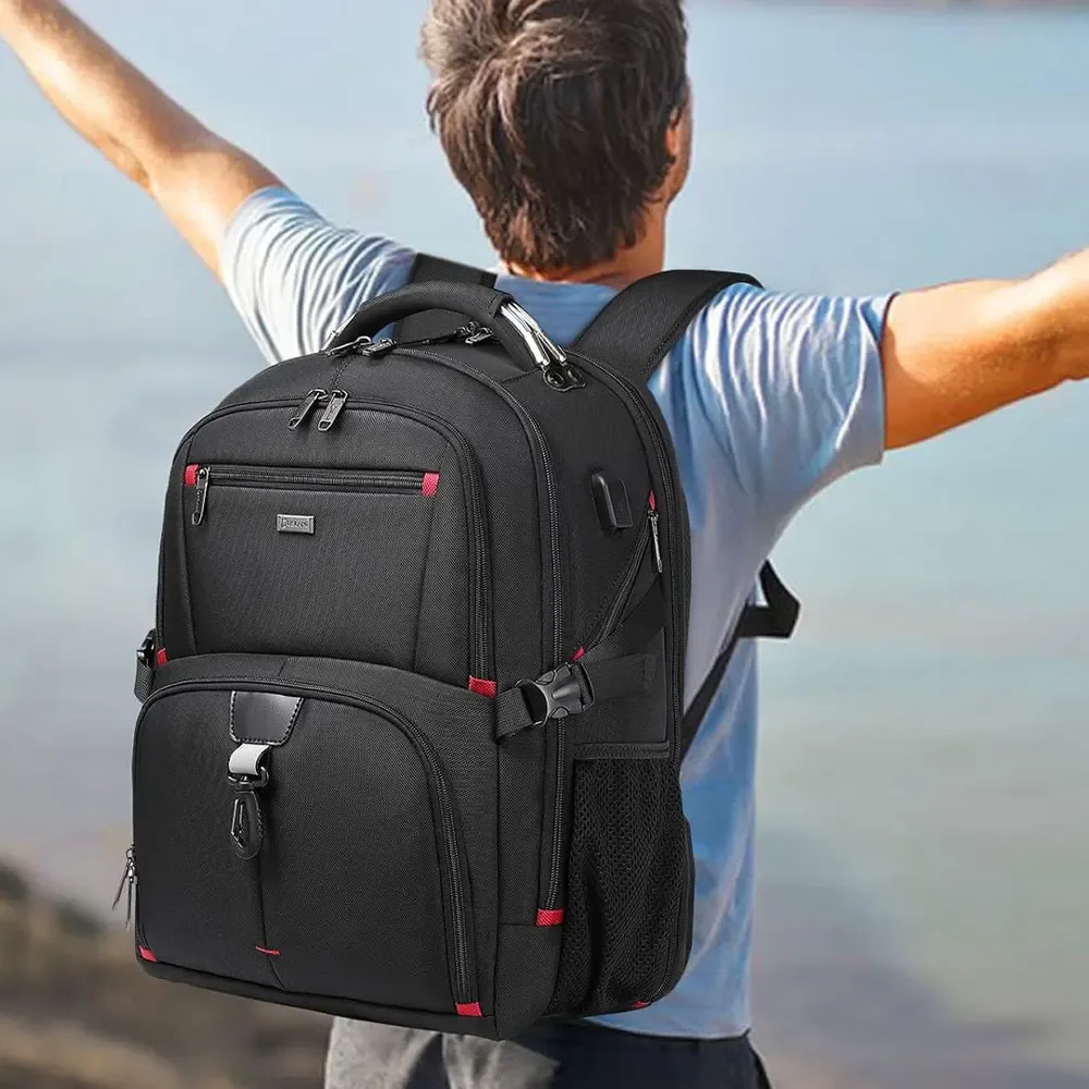 sac à dos de voyage pour homme de 50l, grande capacité, sacs à dos pour voyages d'affaires pour hommes et femmes, sac pour ordinateur portable de 15.6/17 pouces, sac à dos d'école pour étudiants