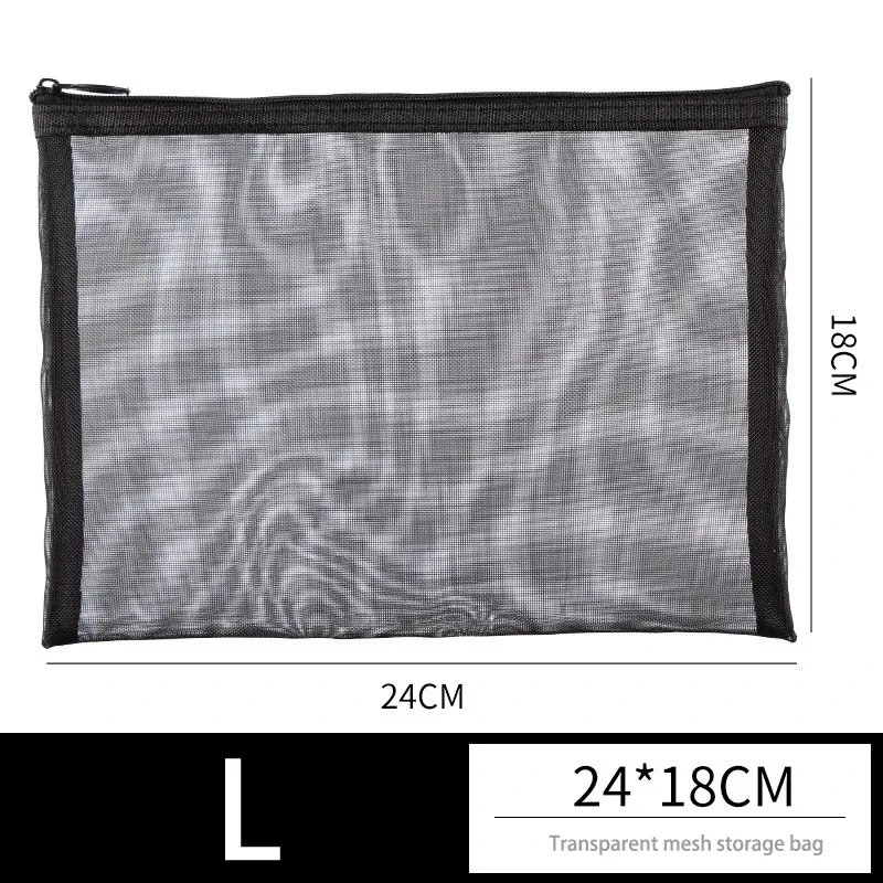 1 pièce trousse de toilette et de maquillage de voyage en maille gris-noir avec fermeture éclair pour femme, organiseur portable