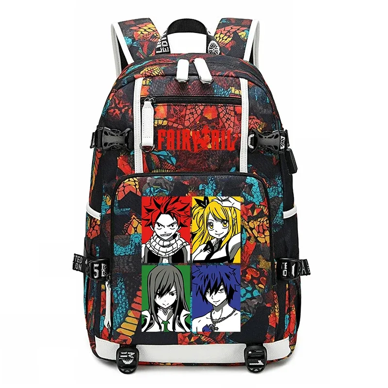 sac à dos d'école imprimé fairy tail anime, grande capacité, sac à livres pour adolescents et enfants, sac à dos de voyage décontracté