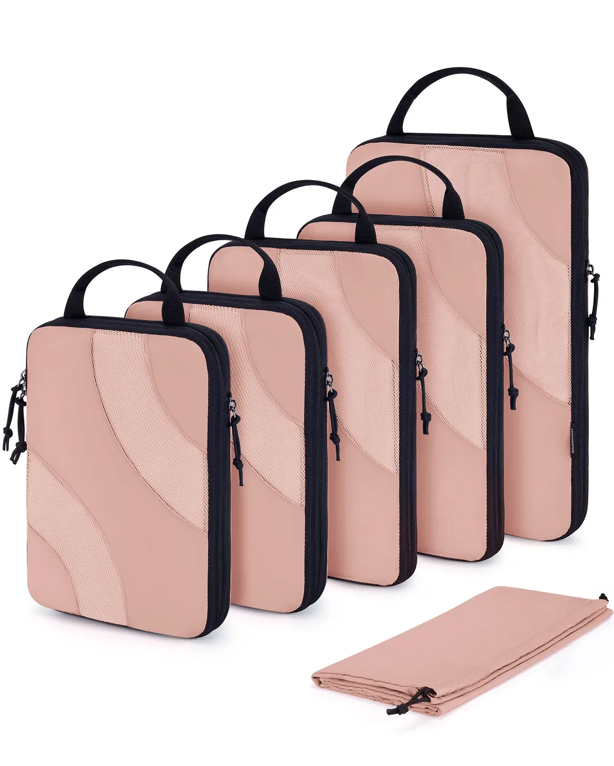 bagsmart-cubes d'emballage de compression pour bagages, organisateurs de valise légers, ensemble de sacs de voyage, 6 ensembles