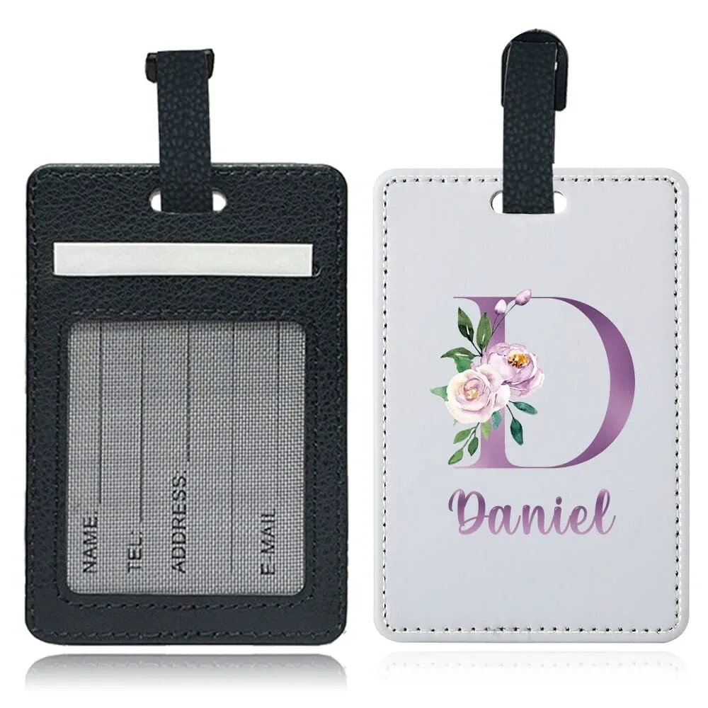 étiquette de bagage personnalisée en pu avec nom, porte-identifiant pour avion, porte-adresse pour valise, carte nominative, étiquette d'embarquement portable