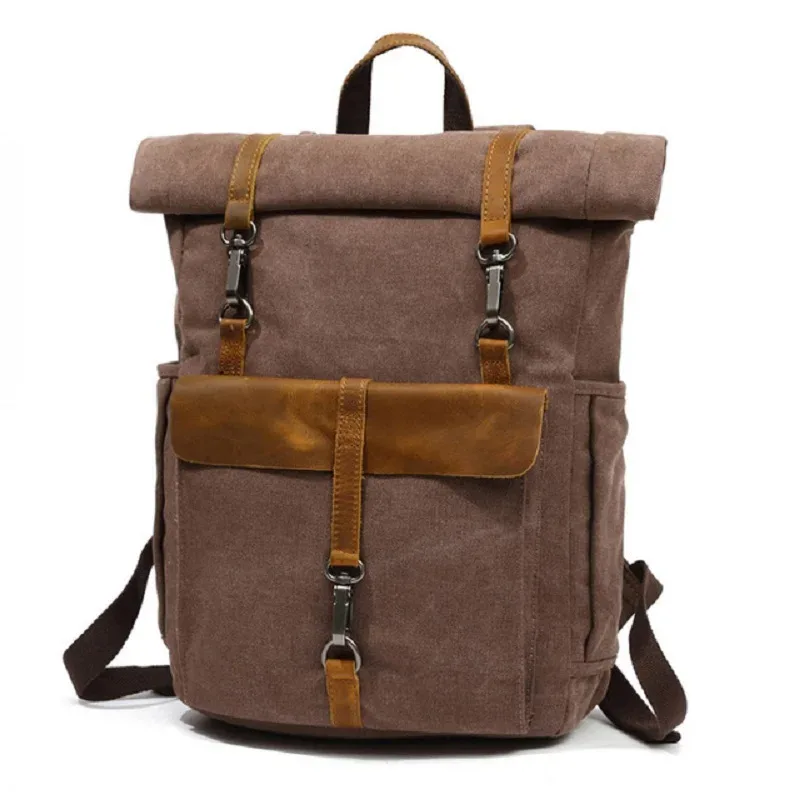 sacs à dos vintage en toile et cuir, sacs à dos de voyage pour ordinateur portable, sacs d'école pour adolescents, sacs à dos pour étudiants, sacs à dos pour ordinateur