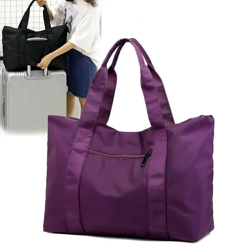 Sac de voyage portable de grande capacité pour femmes, sac à roulettes tendance, sac de loisirs étanche, sac à bagages courte distance, sac universel