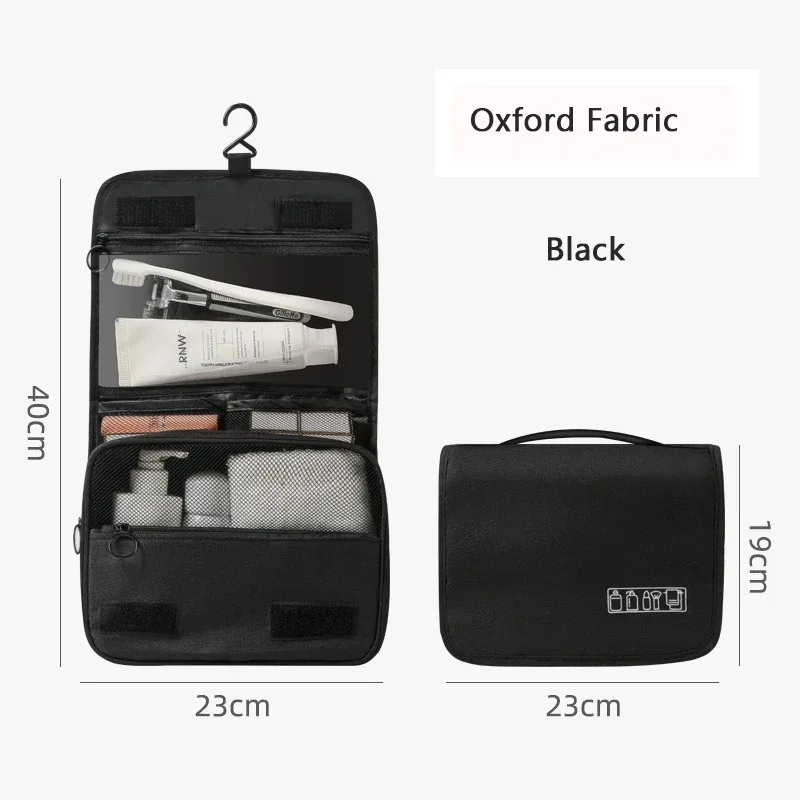 trousse de toilette portable en tissu oxford pour hommes et femmes, organisateur de voyage étanche à suspendre