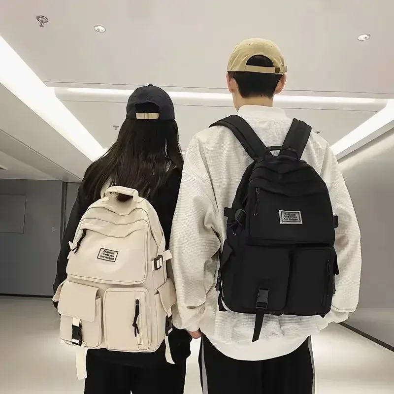 sac à dos scolaire décontracté en toile grande capacité avec multiples poches et compartiment pour ordinateur portable, pour hommes et femmes - nouveauté tendance