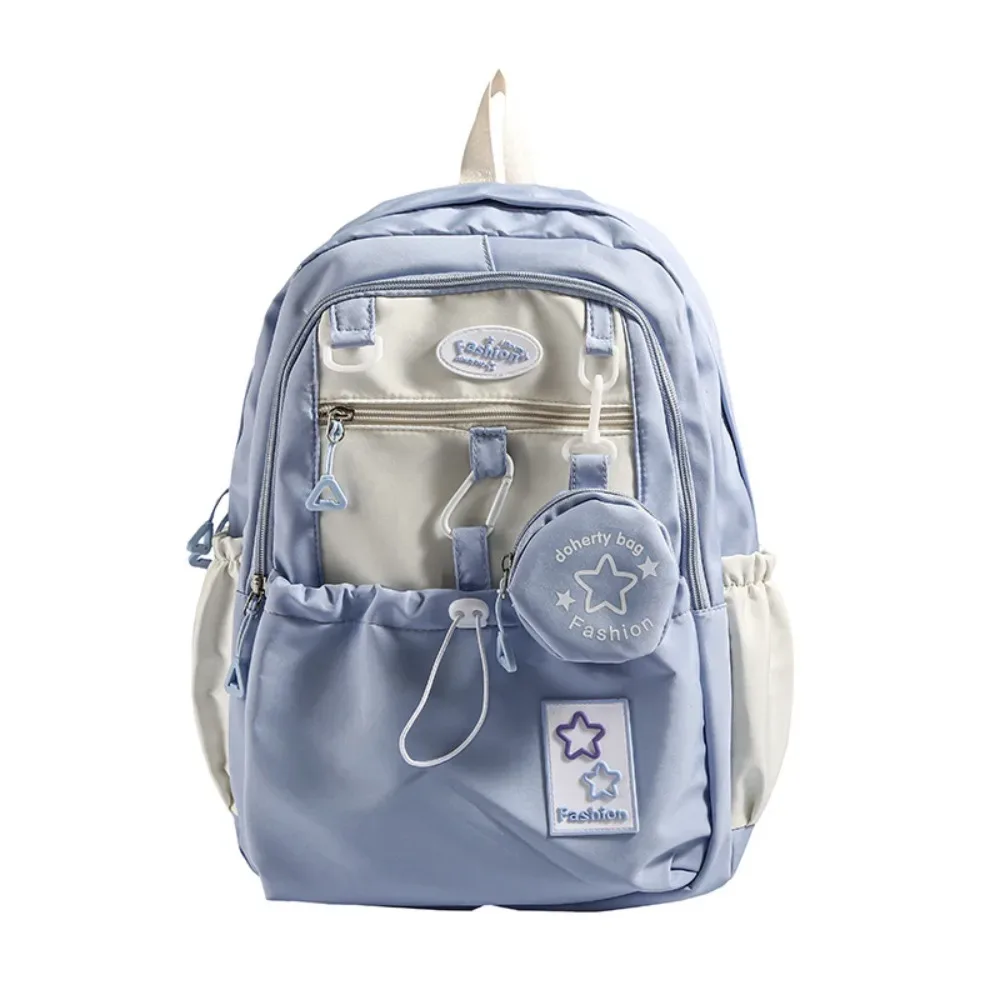 sac à dos décontracté pour femme motif étoile, avec porte-monnaie, en nylon, style coréen, grande capacité, pour étudiants et enfants
