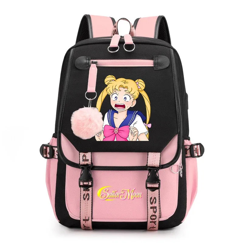 sac à dos décontracté sailor moon pour adolescentes, sac à dos scolaire pour étudiantes