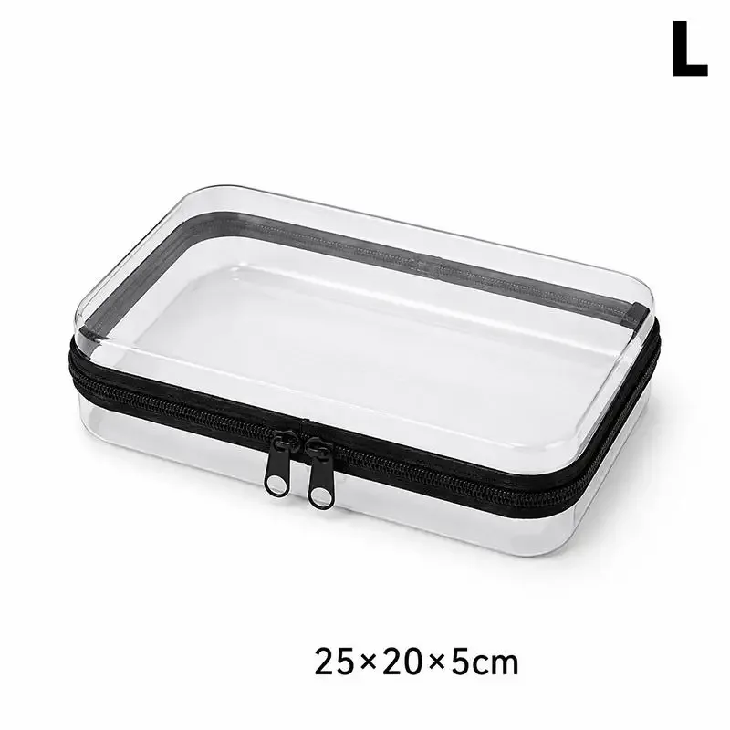pochette cosmétique transparente à fermeture éclair, étanche, rigide, portable, pour usage quotidien, organiseur de produits de toilette de voyage