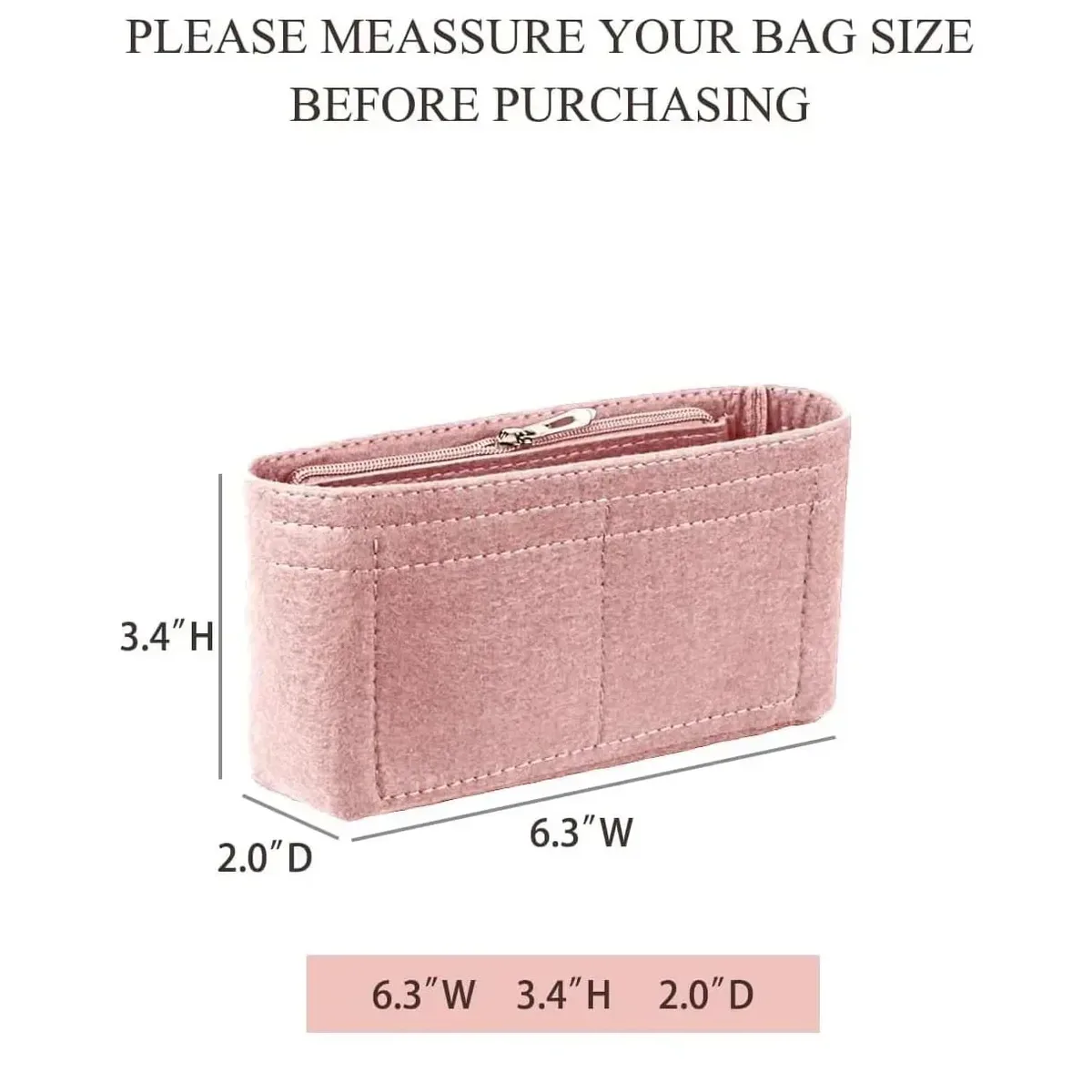 organisateur de sac en feutre pour mini sac fourre-tout timid, insert de rangement intérieur pour sacs à main, organisateur de sacs de taille mini