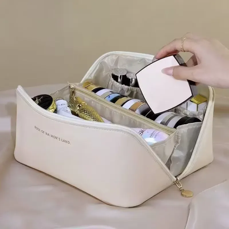organisateur de maquillage de luxe homefish pour femmes, trousse de toilette, sac de rangement pour cosmétiques, pochette de voyage, étui à maquillage zippé, boîte pour femme