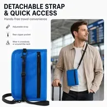 portefeuille de voyage anti-rfid, porte-passeport multifonction, étui pour cartes de crédit, organisateur de documents d'identité pour hommes et femmes, pochette antivol