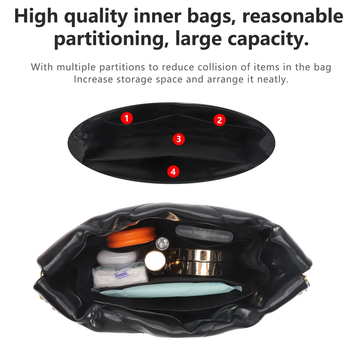 crazysmith dupont sac intérieur en papier pour chanel 22 sac à main organisateur insérer sac de rangement doublure sac support shaper sac accessoires