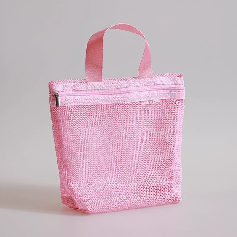 trousse de maquillage en maille imperméable portable, pochette organisateur cosmétique pour femme, sac de rangement quotidien pour voyage et activités extérieures