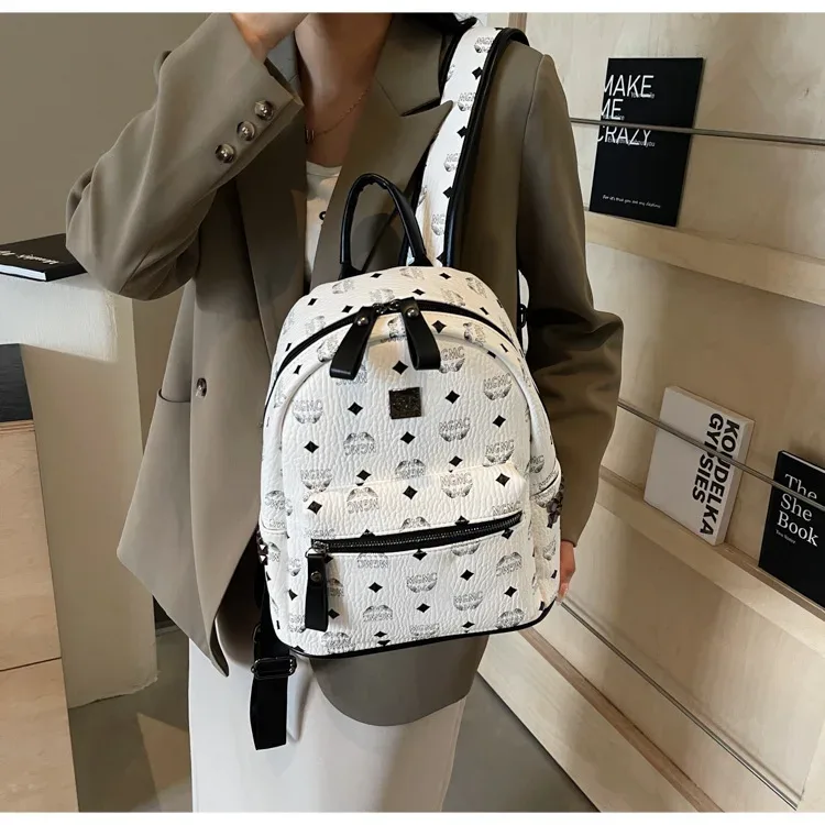 sac à dos imprimé rétro pour femmes, grande capacité, sac d'école de voyage à la mode, sac polyvalent et élégant pour femmes