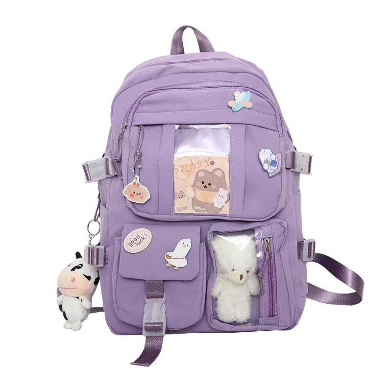 sacs à dos populaires pour filles, couleur rose violet, pour lycéennes, sans aucune version accessoire