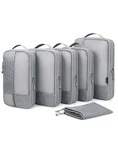 bagsmart – cubes d'emballage à compression pour hommes et femmes, organisateur de bagages extensible de voyage, organisateurs d'emballage de bagages à main pour femmes