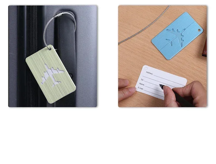 nouvelle mode étiquettes de bagages en alliage d'aluminium femmes hommes bagages de voyage valise nom porte-étiquette accessoires de voyage
