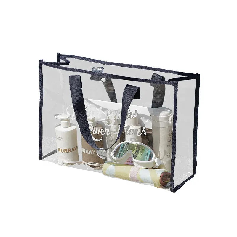 sac de natation portable en pvc, sac de rangement pour cosmétiques, sac de toilette transparent multifonctionnel étanche, sac de plage de grande capacité zy118