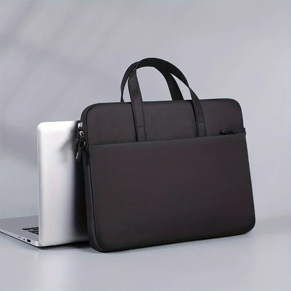 sac pour ordinateur portable uni, léger et portable, pochette de voyage professionnelle pour ordinateur portable, sacoche de bureau à bandoulière zippée